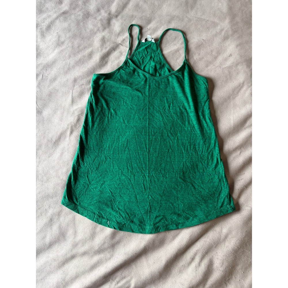 Nostalgia Green Racerback Tank Top Heathered Knit High Neck Camisole Medium